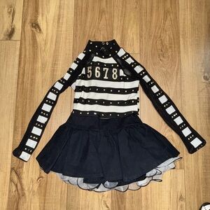 Weissman Black and White Striped Dance Costume - SC (small child)